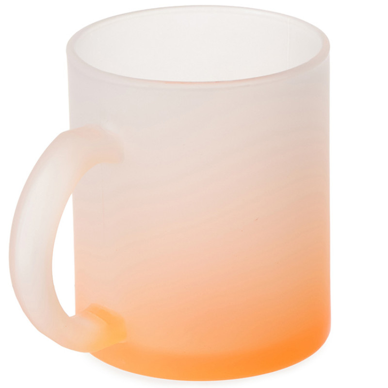 Стеклянная матовая кружка "Омбре" с градиентом для сублимации, оранжевый