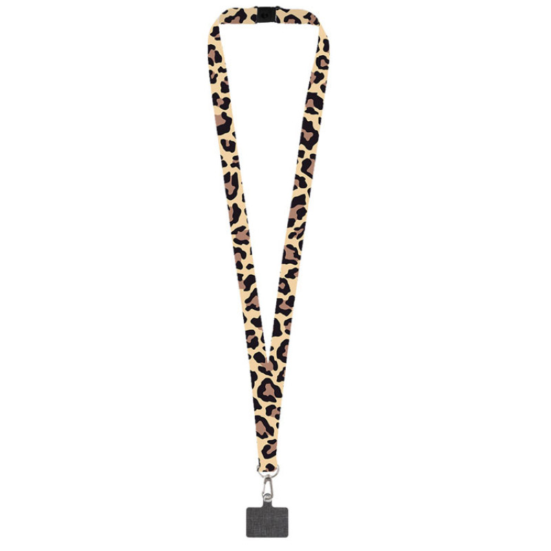 Ланъярд 2 см под сублимацию с трендовым карабином, замком обрыва и большим держателем для телефона из ПЭ, серебристый