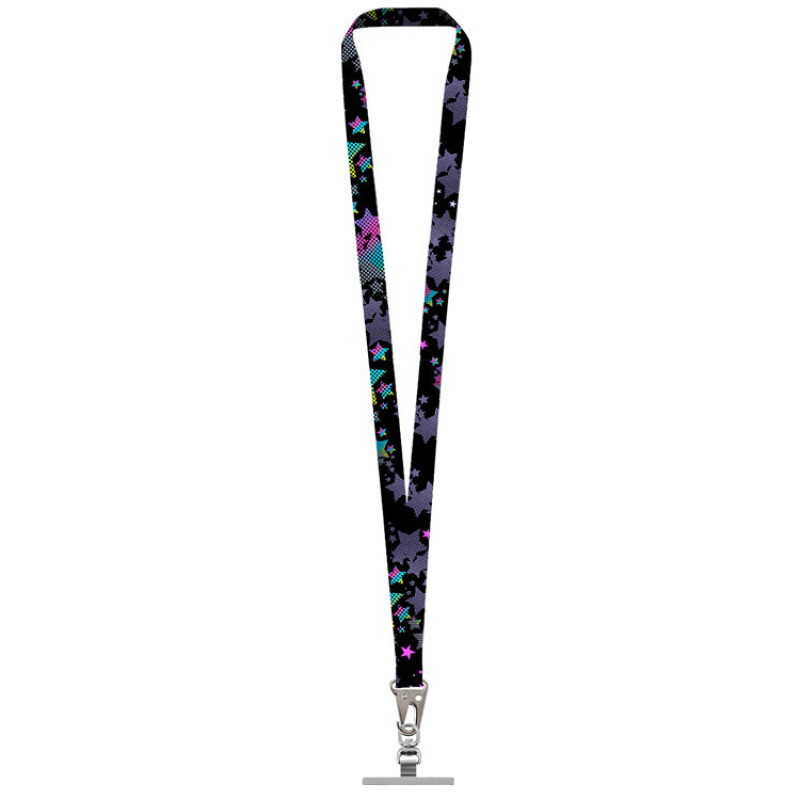 Ланъярд 2,5 см под сублимацию с большим карабином и металлическим держателем для телефона