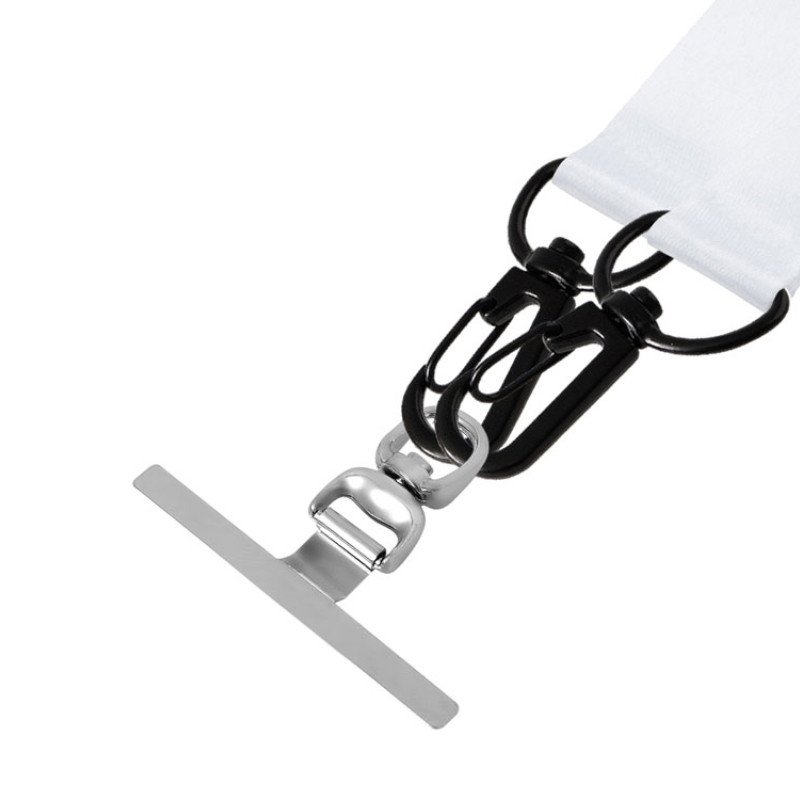 Ланъярд 2 см под сублимацию с 2-мя трендовыми карабинами и металлическим держателем для телефона, черный