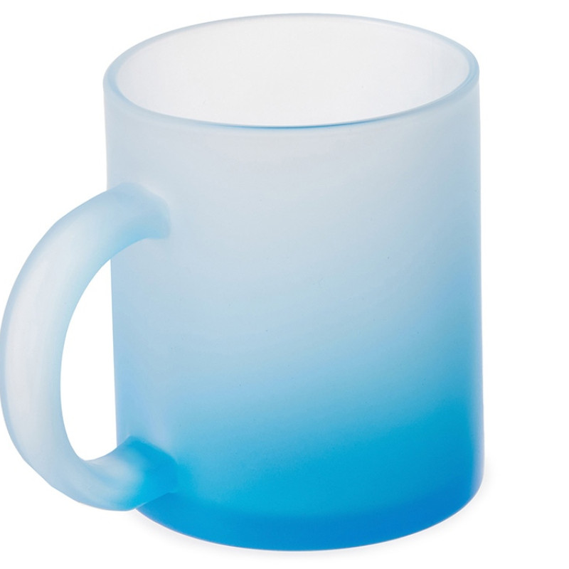 Стеклянная матовая кружка "Омбре" с градиентом для сублимации, синий Стеклянная матовая кружка "Омбре" с градиентом для сублимации, синий