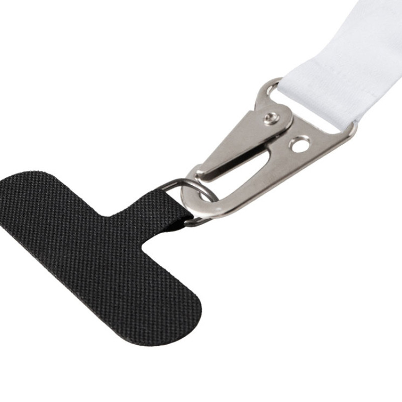 Ланъярд 2,5 см под сублимацию с большим карабином, замком обрыва и узким держателем для телефона из ПЭ