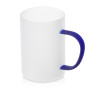 Стеклянная матовая кружка "Акцент" с цветной ручкой для сублимации, синий