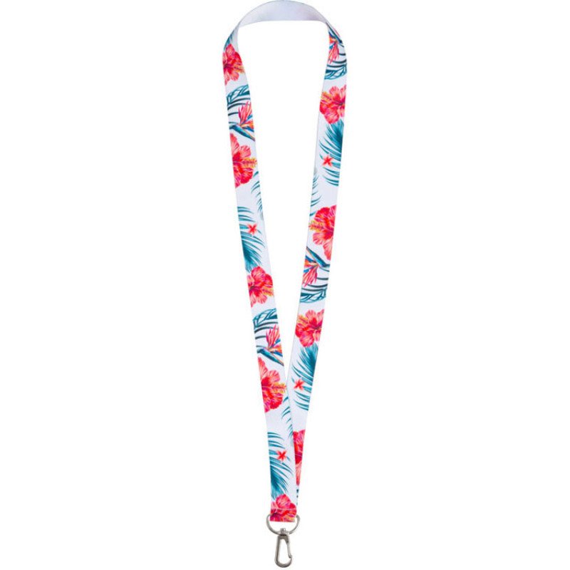 Ланъярд 2 см под сублимацию с трендовым карабином, серебристый