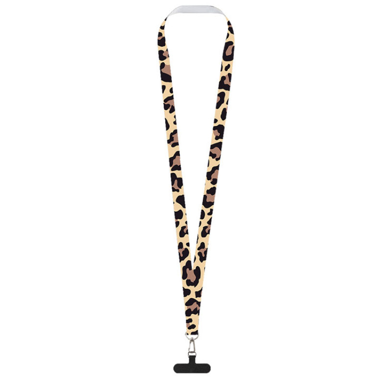 Ланъярд 2 см под сублимацию с трендовым карабином и узким держателем для телефона из ПЭ, серебристый