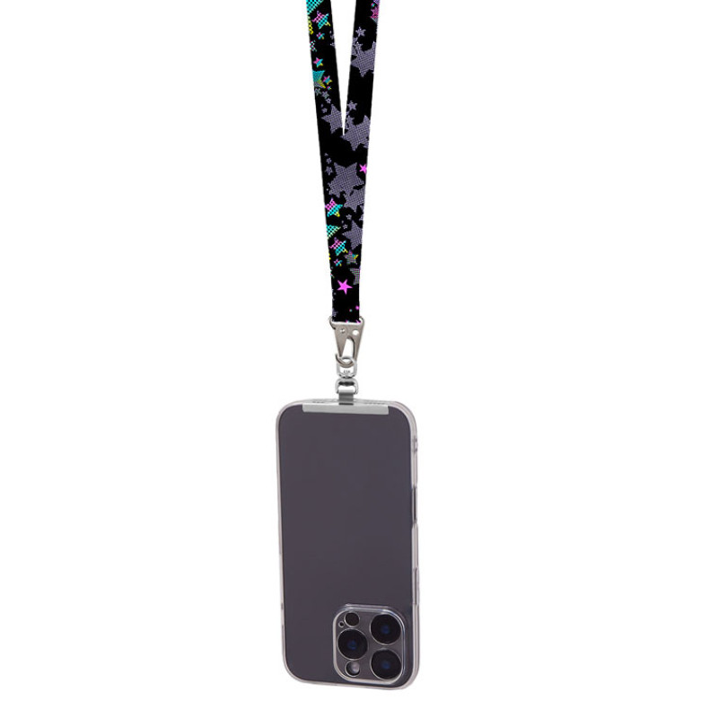 Ланъярд 2,5 см под сублимацию с большим карабином и металлическим держателем для телефона