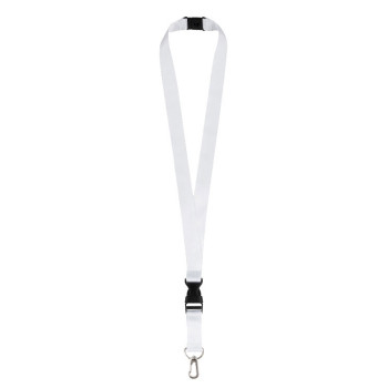 Ланъярд 2 см под сублимацию с карабином, межуровневым замком и замком обрыва, серебристый