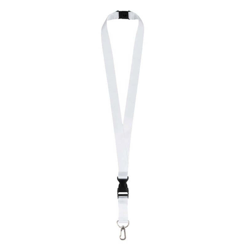 Ланъярд 2 см под сублимацию с карабином, межуровневым замком и замком обрыва, серебристый