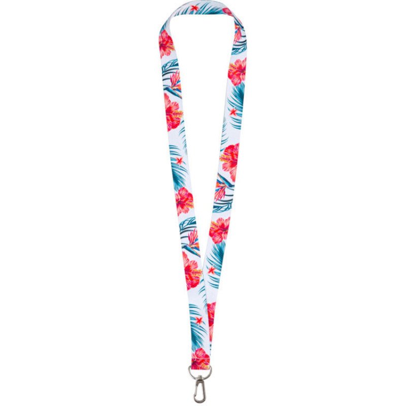 Ланъярд 2 см под сублимацию с трендовым карабином, серебристый