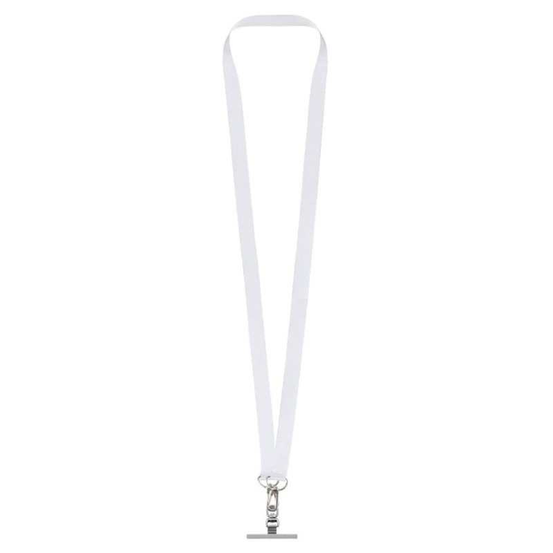 Ланъярд 2 см под сублимацию с 2-мя трендовыми карабинами и металлическим держателем для телефона, серебристый