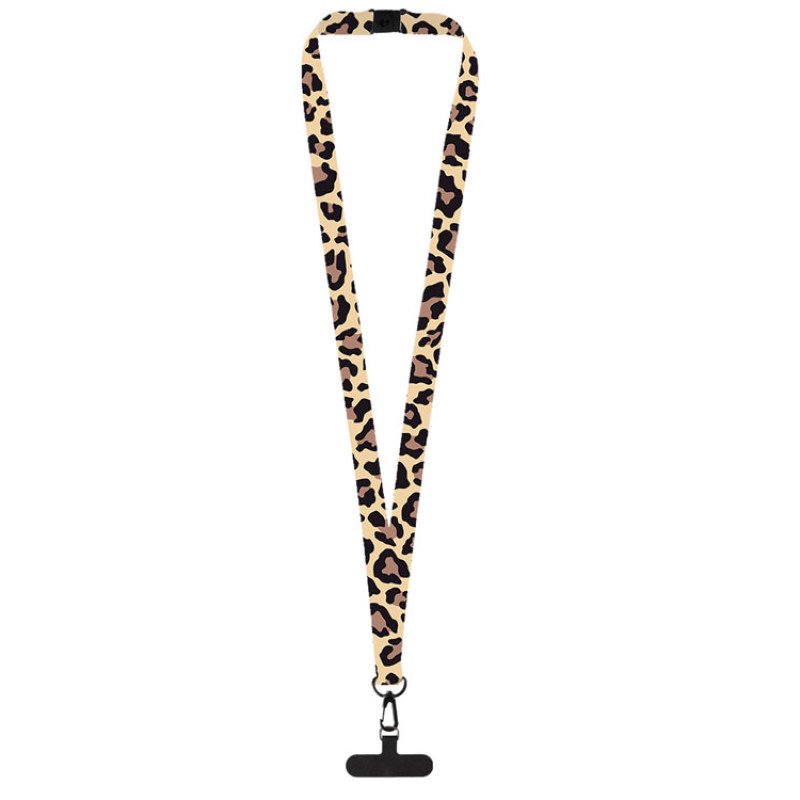 Ланъярд 2 см под сублимацию с трендовым карабином, замком обрыва и узким держателем для телефона из ПЭ, черный