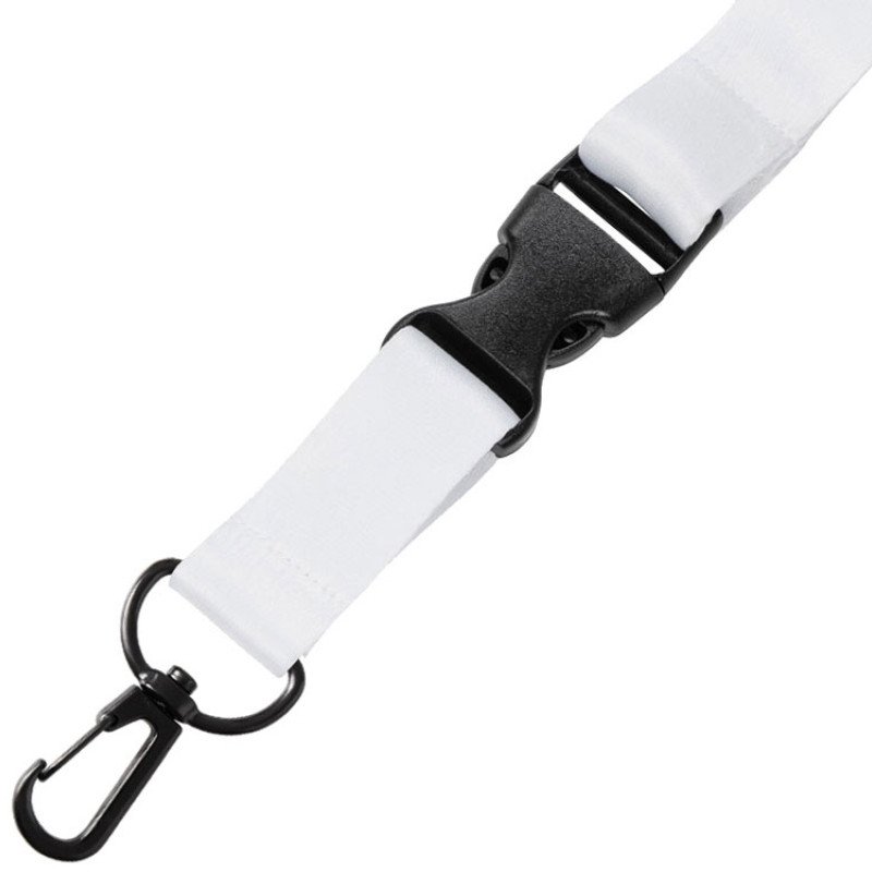 Ланъярд 2 см под сублимацию с карабином, межуровневым замком и замком обрыва, черный