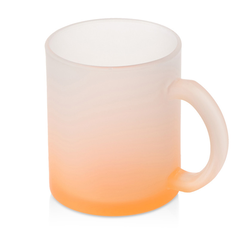 Стеклянная матовая кружка "Омбре" с градиентом для сублимации, оранжевый