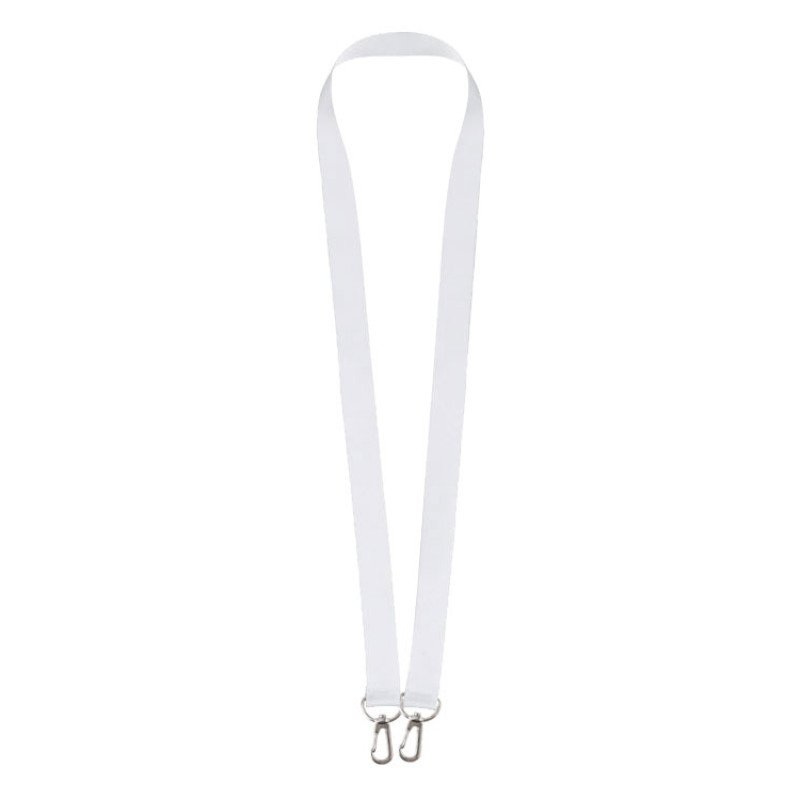 Ланъярд 2 см под сублимацию с 2-мя карабинами, серебристый