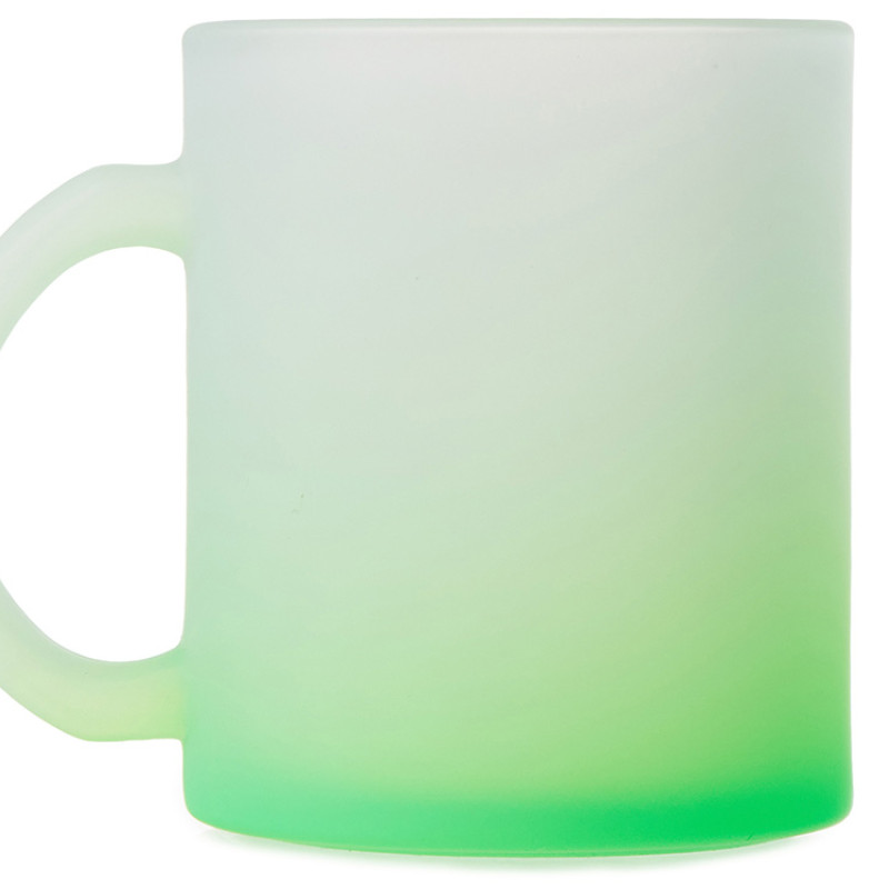 Стеклянная матовая кружка "Омбре" с градиентом для сублимации, зеленое яблоко