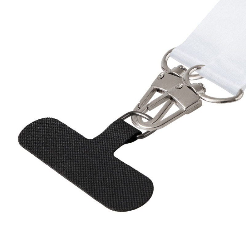 Ланъярд 2,5 см под сублимацию с 2-мя трендовыми карабинами и узким держателем для телефона из ПЭ