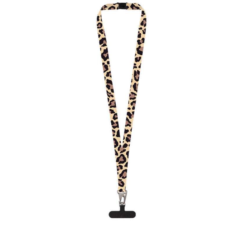 Ланъярд 2,5 см под сублимацию с большим карабином, замком обрыва и узким держателем для телефона из ПЭ