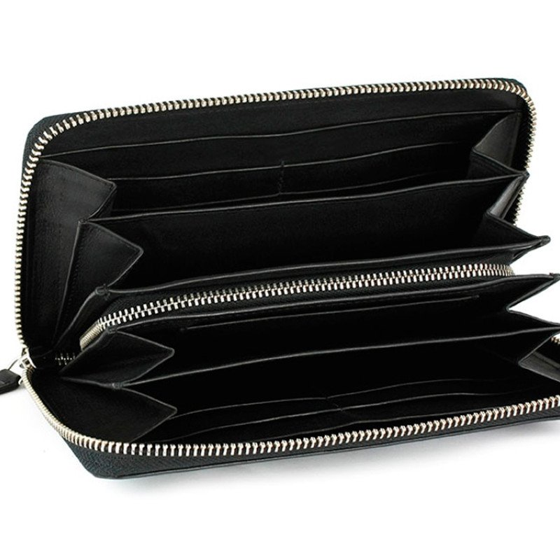 Кошелёк BUGATTI АТЛАНТА | ATLANTA, на молнии, чёрный, натуральная воловья кожа, 19,5х2,5х10,5 см