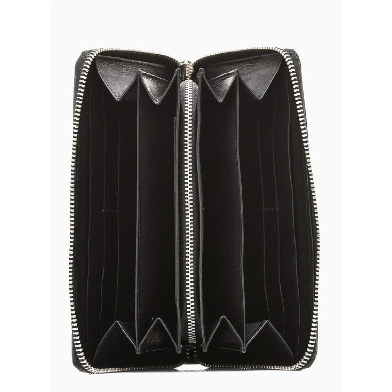 Кошелёк BUGATTI АТЛАНТА | ATLANTA, на молнии, чёрный, натуральная воловья кожа, 19,5х2,5х10,5 см