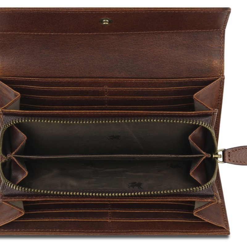 Кошелек Mano "Don Leon", натуральная кожа в коричневом цвете, 19 х 10 см