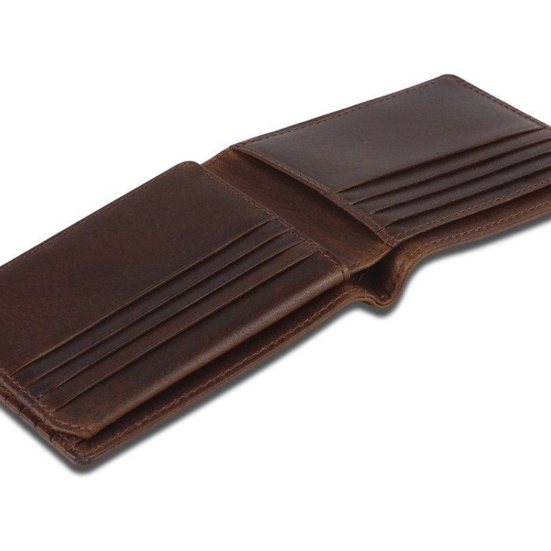 Портмоне Mano "Don Leon", натуральная кожа в коричневом цвете, 11 х 8,6 см