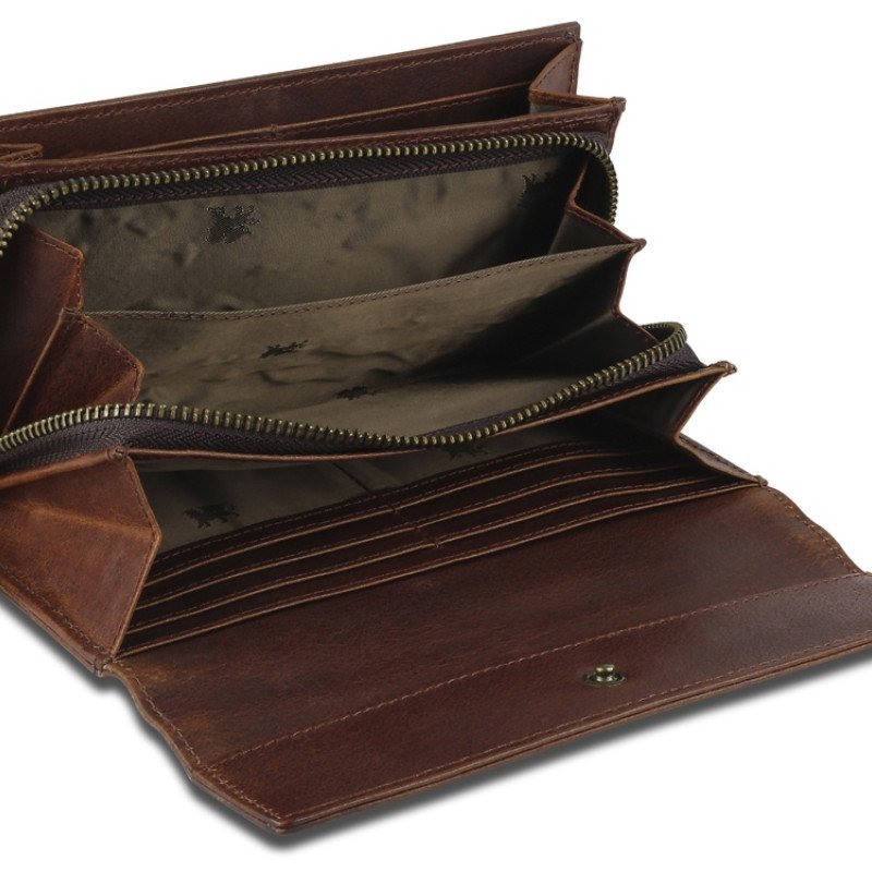 Кошелек Mano "Don Leon", натуральная кожа в коричневом цвете, 19 х 10 см