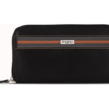 Кошелек Mano "Don Leonardo", с RFID защитой, натуральная кожа в черном цвете, 19 х 2 х 10,5 см