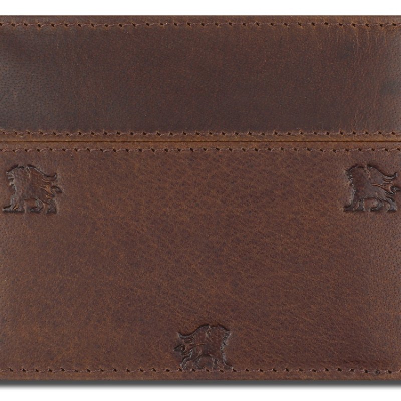 Портмоне Mano "Don Leon", натуральная кожа в коричневом цвете, 11 х 8,6 см