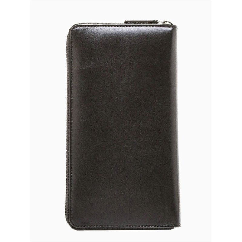 Кошелёк BUGATTI АТЛАНТА | ATLANTA, на молнии, чёрный, натуральная воловья кожа, 19,5х2,5х10,5 см