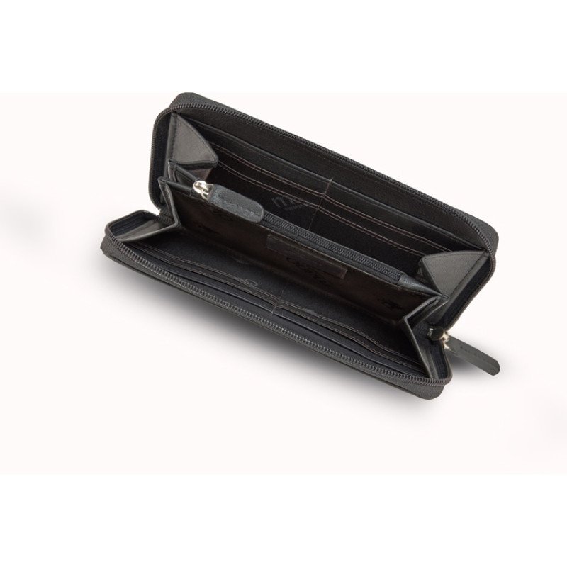 Кошелек Mano "Don Leonardo", с RFID защитой, натуральная кожа в черном цвете, 19 х 2 х 10,5 см