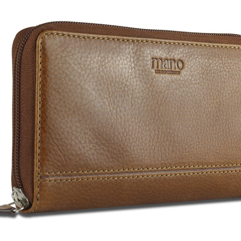 Кошелек Mano "Don Montez", натуральная кожа в коньячном цвете, 19 х 10,3 см