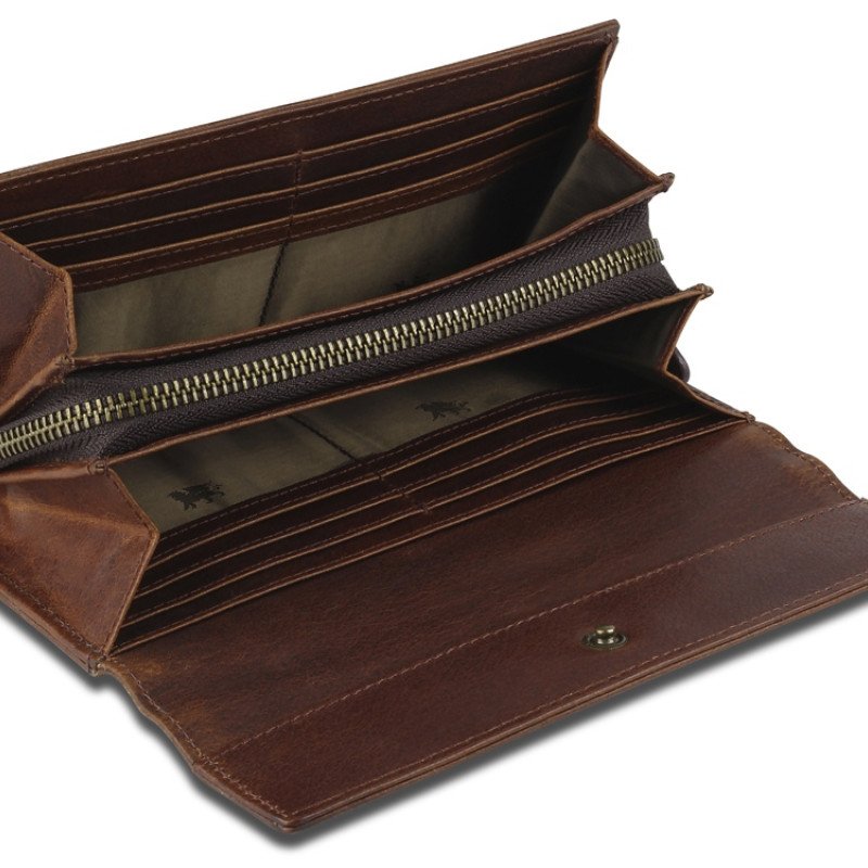 Кошелек Mano "Don Leon", натуральная кожа в коричневом цвете, 19 х 10 см