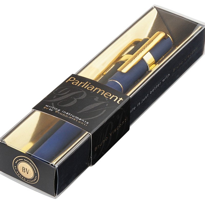 Ручка пластиковая шариковая "Parliament", 0,7 мм, синие чернила, темно-синий/золотистый