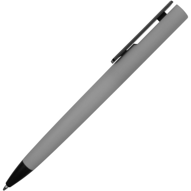 Ручка пластиковая soft-touch шариковая «Taper», серый/черный