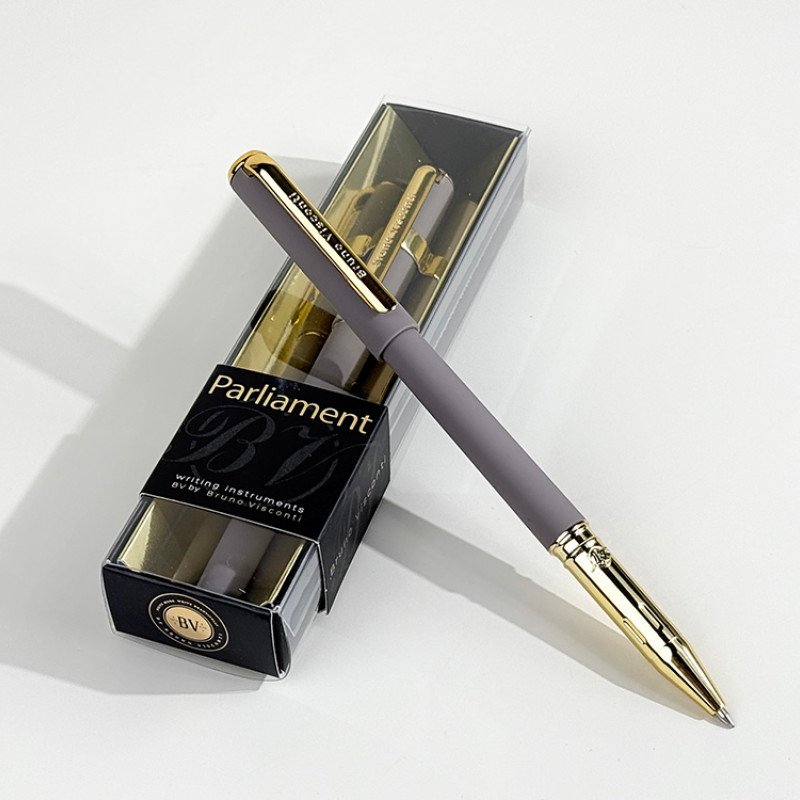 Ручка пластиковая шариковая "Parliament", 0,7 мм, синие чернила, серый/золотистый