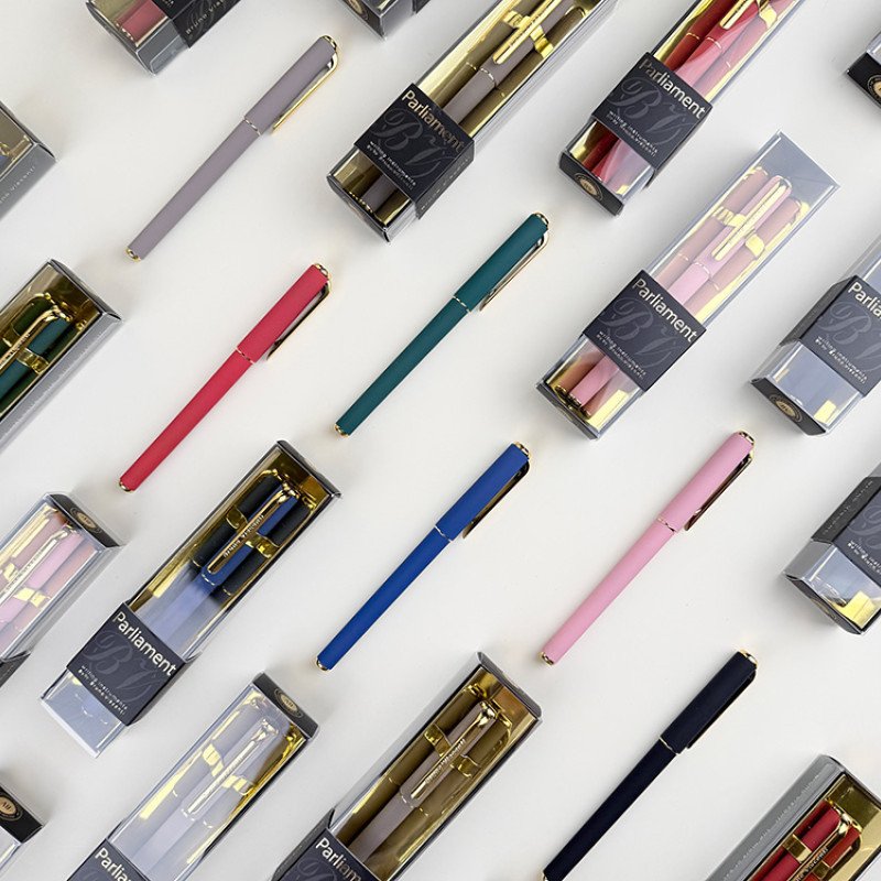 Ручка пластиковая шариковая "Parliament", 0,7 мм, синие чернила, розовый/золотистый