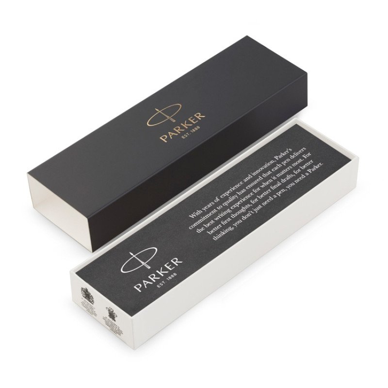 Перьевая ручка Parker Jotter Black CT, перо:F, цвет чернил: blue, в подарочной упаковке.