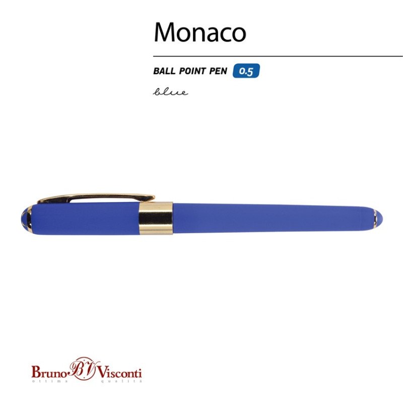 Ручка пластиковая шариковая «Monaco», 0,5мм, синие чернила, синий