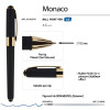 Ручка пластиковая шариковая «Monaco», 0,5мм, синие чернила, черный