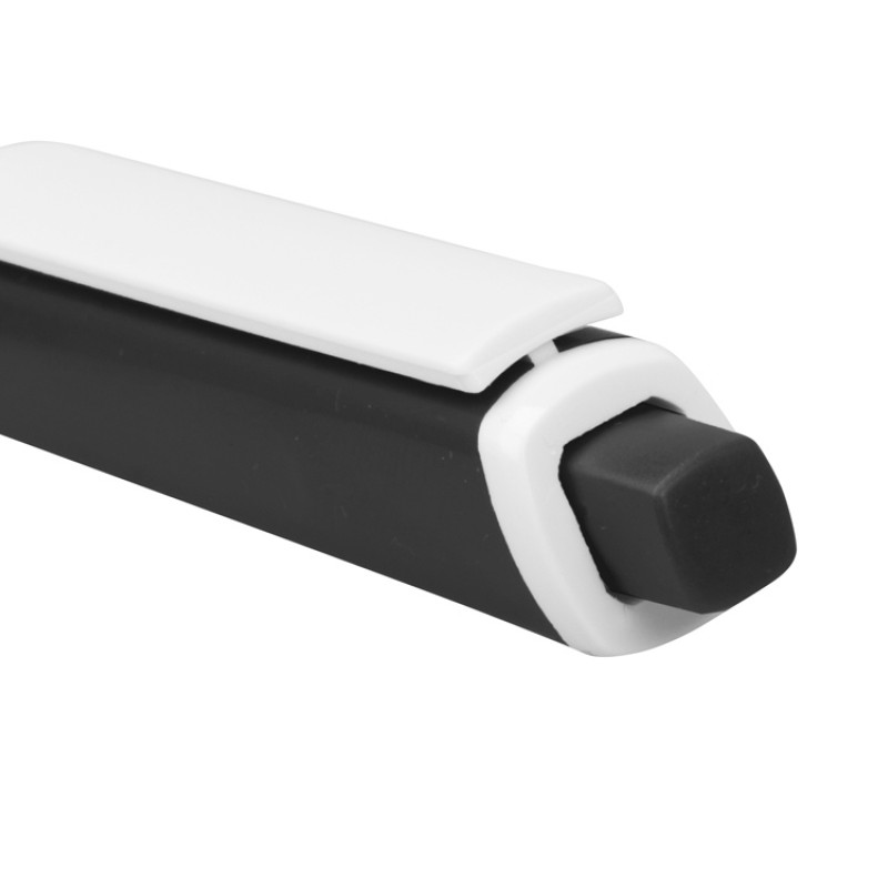 Ручка пластиковая трехгранная шариковая «Lateen», черный/белый