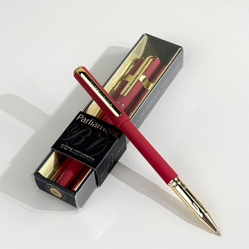 Ручка пластиковая шариковая "Parliament", 0,7 мм, синие чернила, красный/золотистый