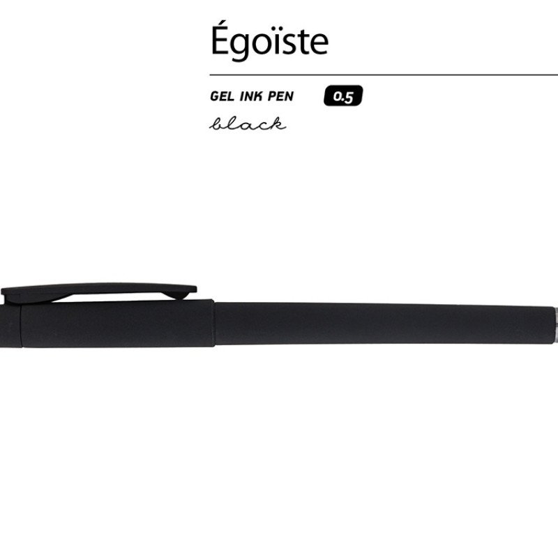 Ручка пластиковая гелевая «Egoiste Black» под персонализацию, черные чернила, черная