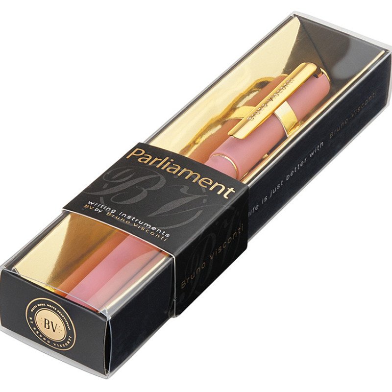 Ручка пластиковая шариковая "Parliament", 0,7 мм, синие чернила, розовый/золотистый