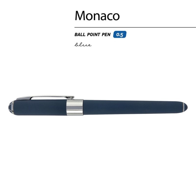 Ручка пластиковая шариковая «Monaco», 0,5мм, синие чернила, темно-синий navy/серебристый