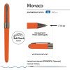 Ручка пластиковая шариковая «Monaco», 0,5мм, синие чернила, оранжевый/вороненая сталь
