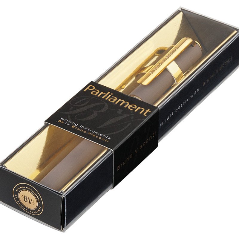 Ручка пластиковая шариковая "Parliament", 0,7 мм, синие чернила, серый/золотистый