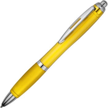 Ручка пластиковая шариковая "Nash", желтый, синие чернила