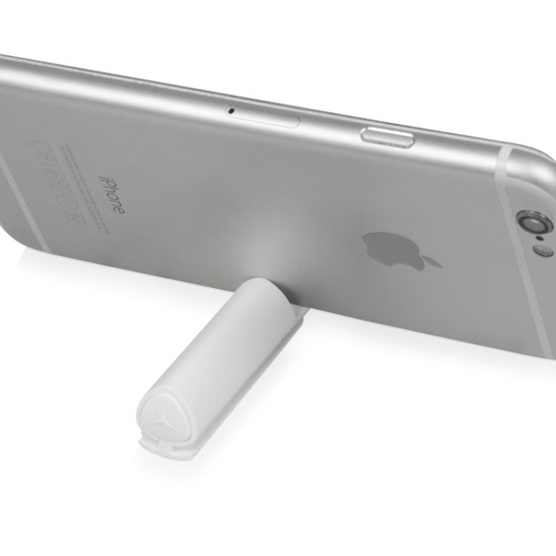 Ручка пластиковая шариковая трехгранная «Nook» с подставкой для телефона в колпачке, белый