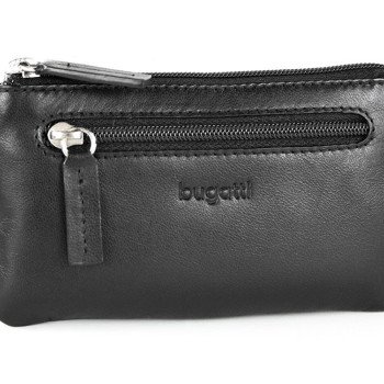 Ключница BUGATTI ПЕРВЫЙ | PRIMO, чёрная, натуральная воловья кожа, 12,5х0,5х7 см