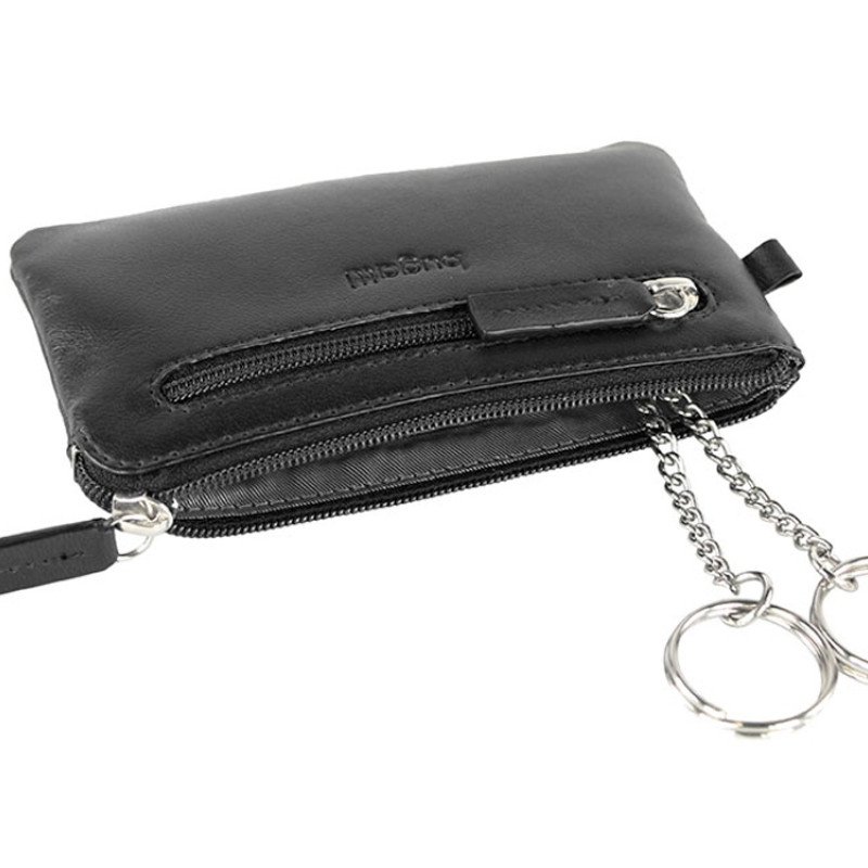 Ключница BUGATTI ПЕРВЫЙ | PRIMO, чёрная, натуральная воловья кожа, 12,5х0,5х7 см